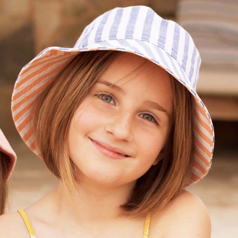 Barts Hats Kids Mowana Cotton Bucket Hat - Blue-White