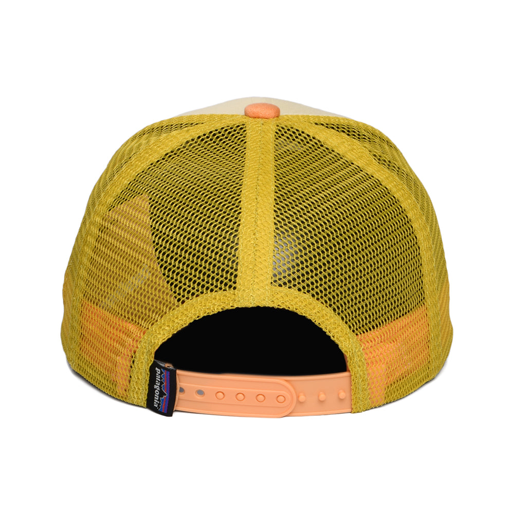 Patagonia Hats Kids Boardshort Logo Tones Organic Cotton Trucker Cap - Buttermilk-Peach-Moss