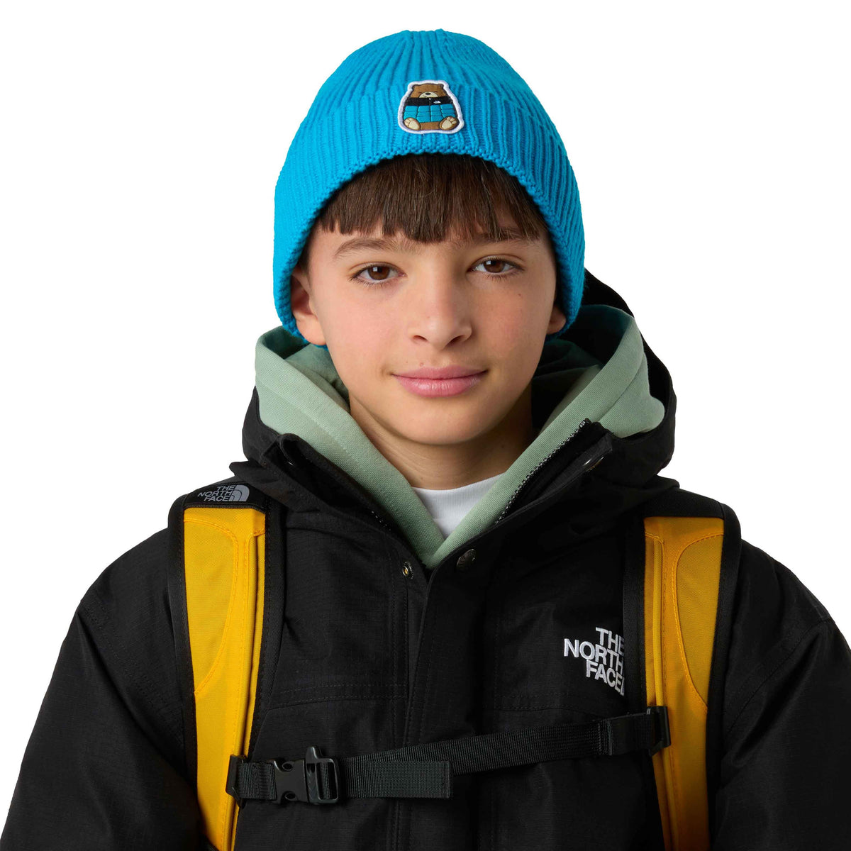The North Face Hats Kids TNF Box Logo Recycled Cuffed Beanie Hat - Bright Blue