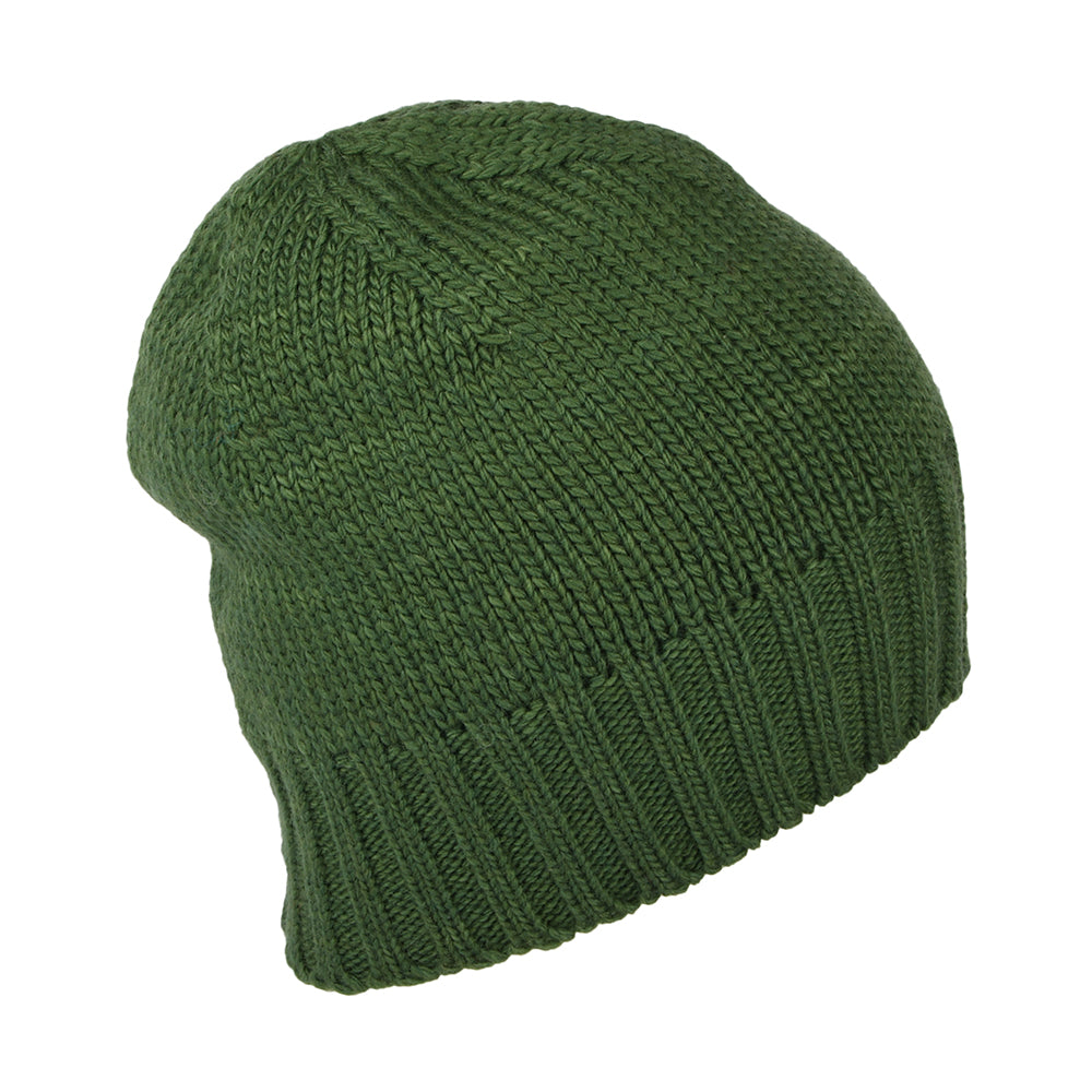 Kusan Merino Wool Fisherman Beanie Hat - Green