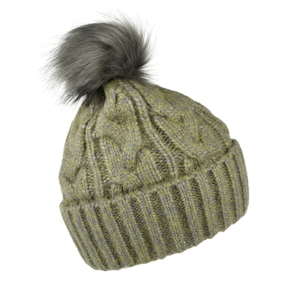 Failsworth Hats Amelia Faux Fur Pom Bobble Hat - Sage