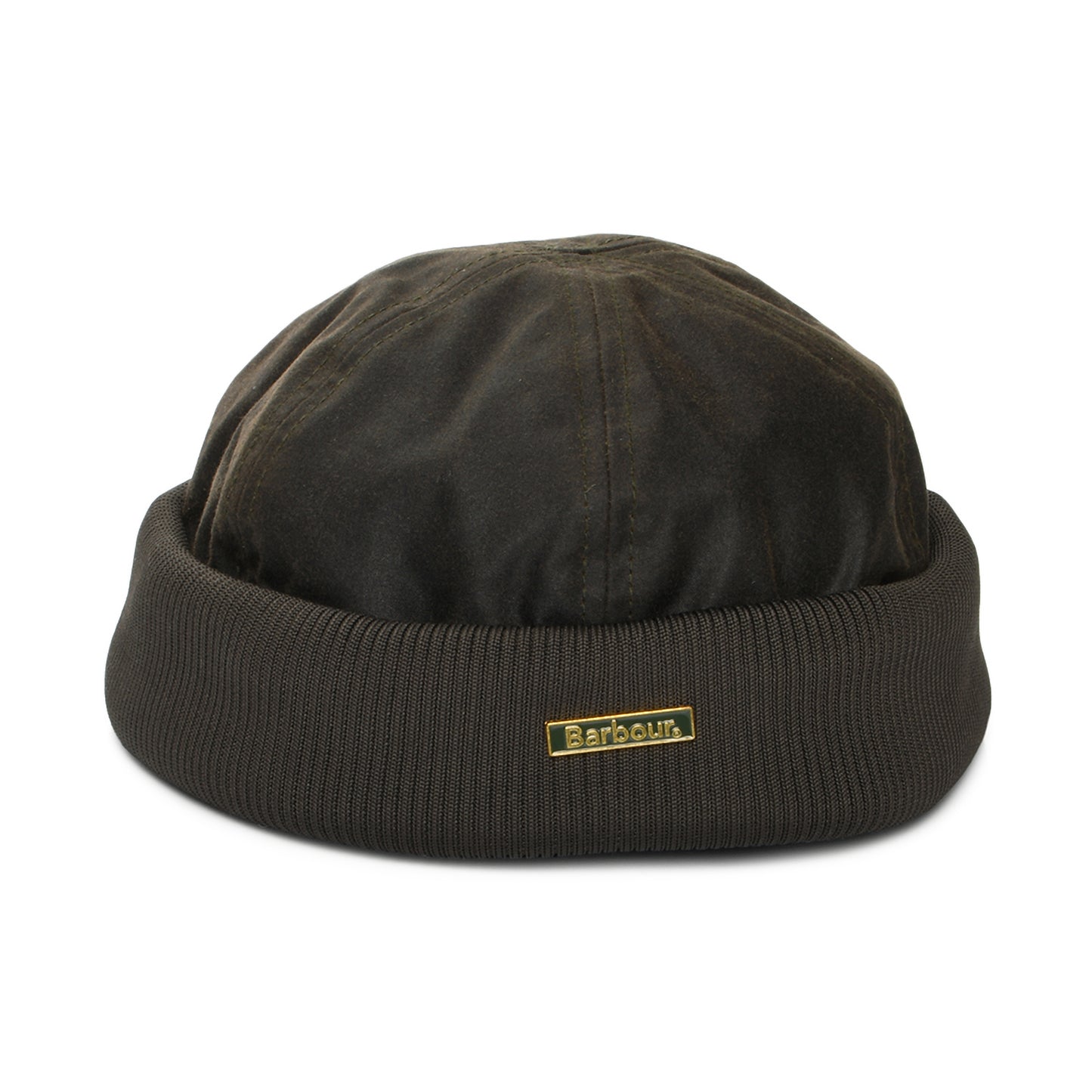 Barbour Hats Oakmoor Waxed Cotton Docker Beanie Hat - Olive