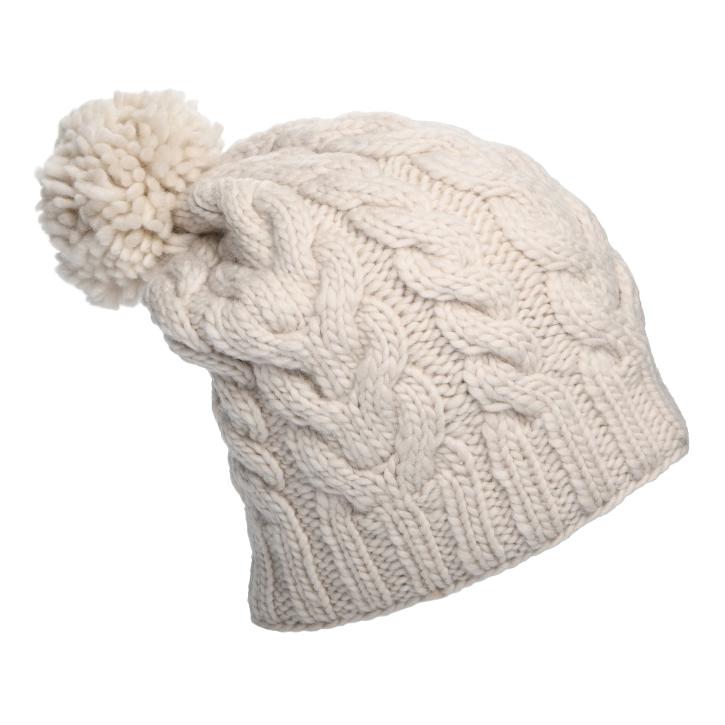 Kusan Oversized Bobble Hat - Oatmeal