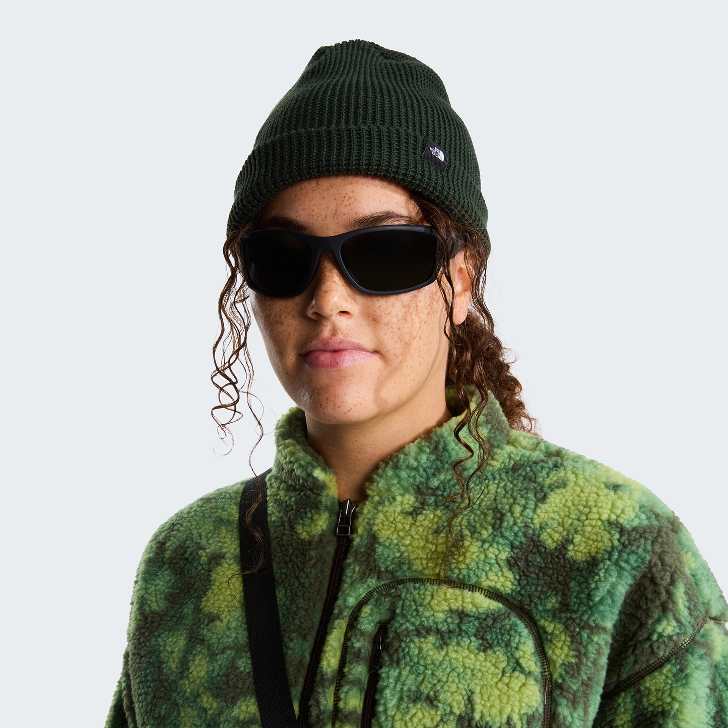 The North Face Hats TNF Waffle Knit Fisherman Beanie Hat - Bottle Green