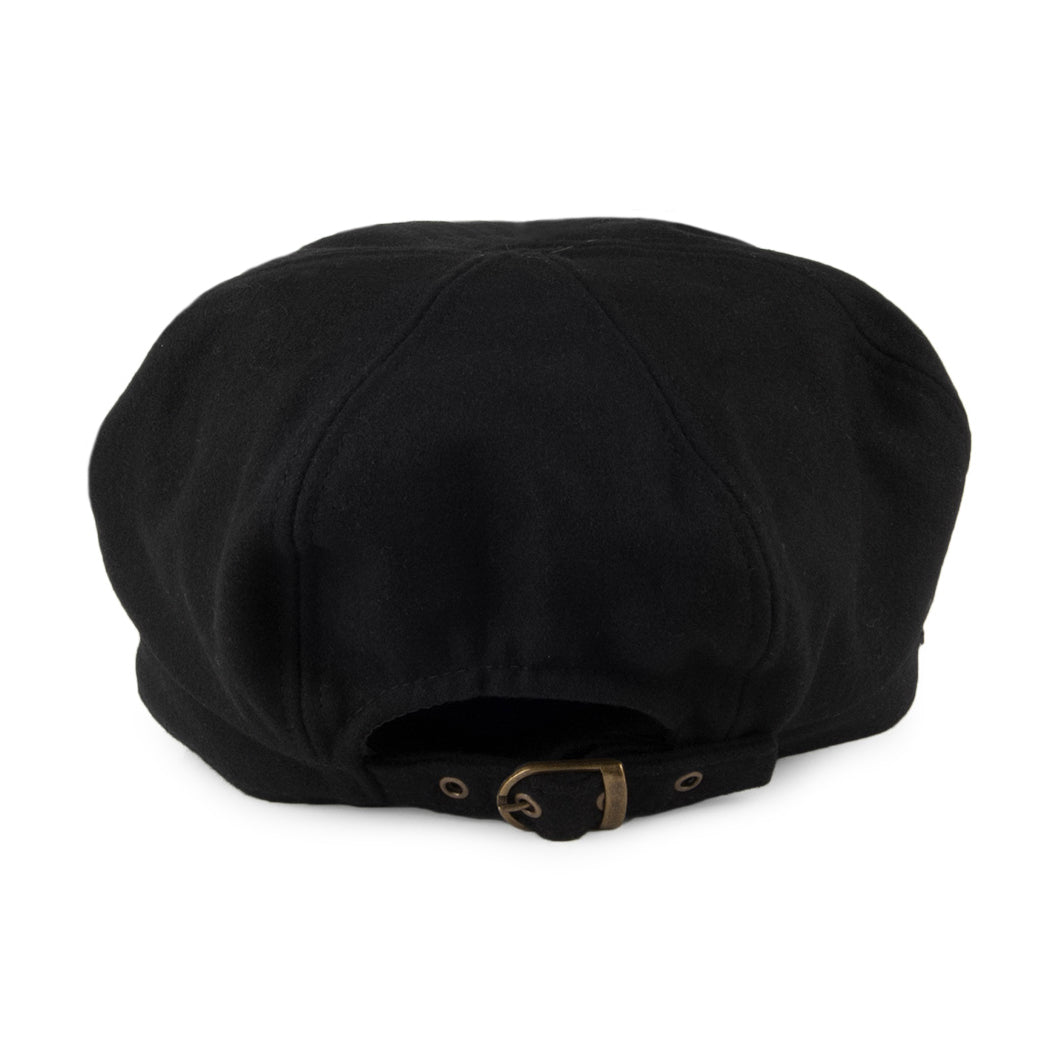 sur la tête Wool Blend Baker Boy Cap Black Wholesale Pack