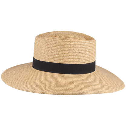 Scala Hats Big Brim Toyo Straw Sun Hat - Toast