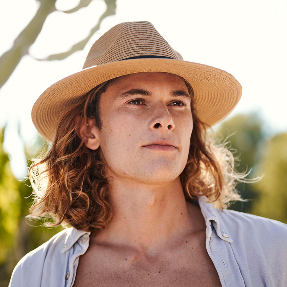 Barts Hats Aveloz Toyo Straw Fedora Hat - Light Brown