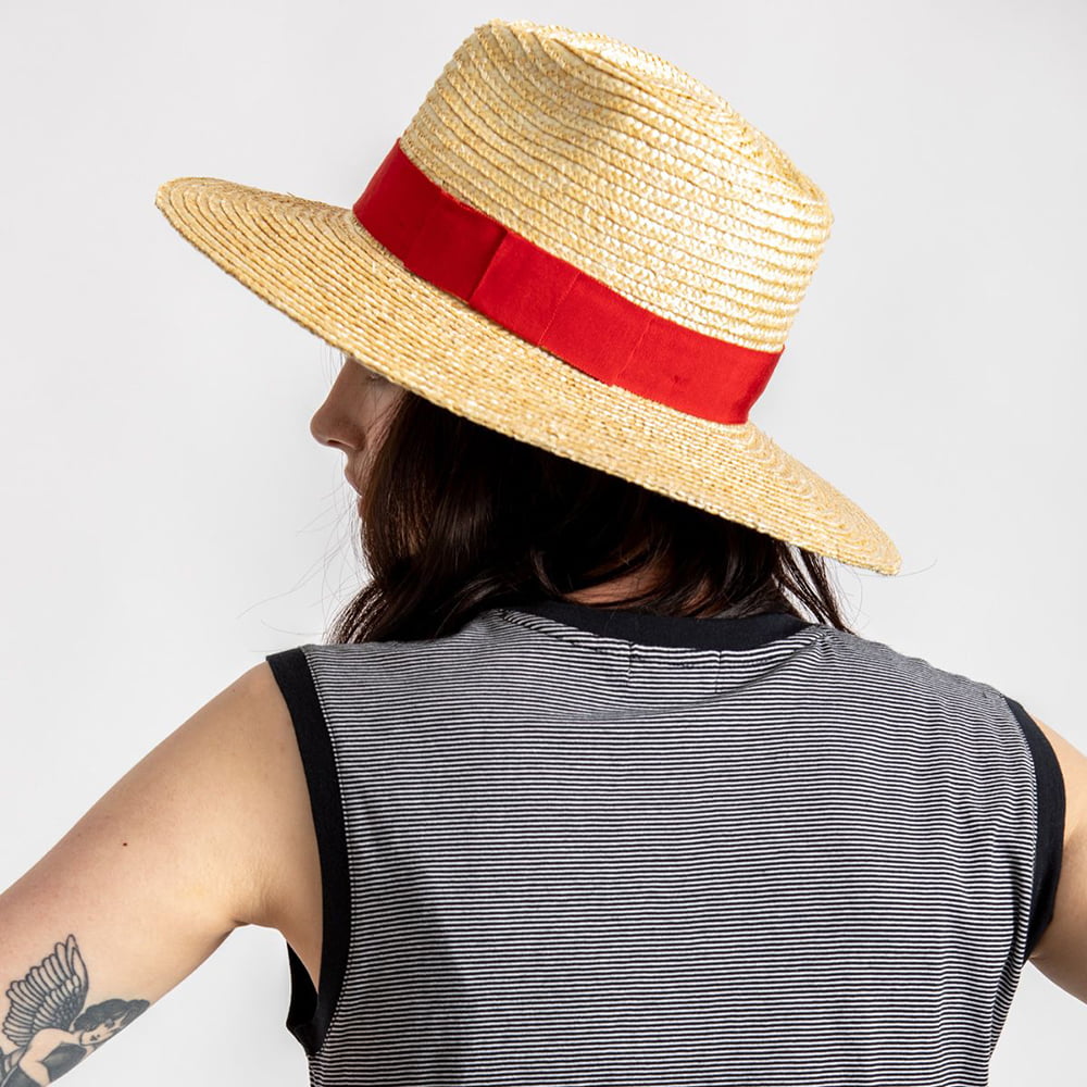 Brixton Hats Joanna Straw Sun Hat - Natural-Burnt Orange