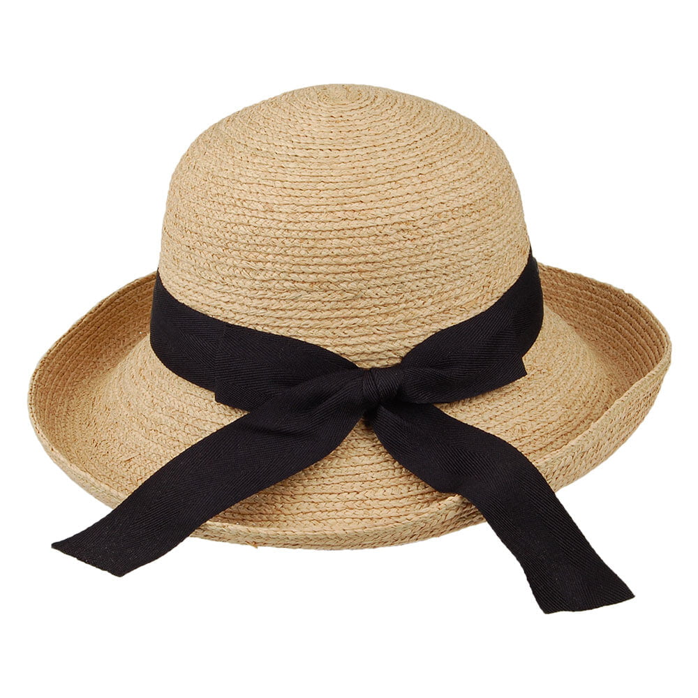 Scala Ravello Fine Braid Raffia Sun Hat - Natural
