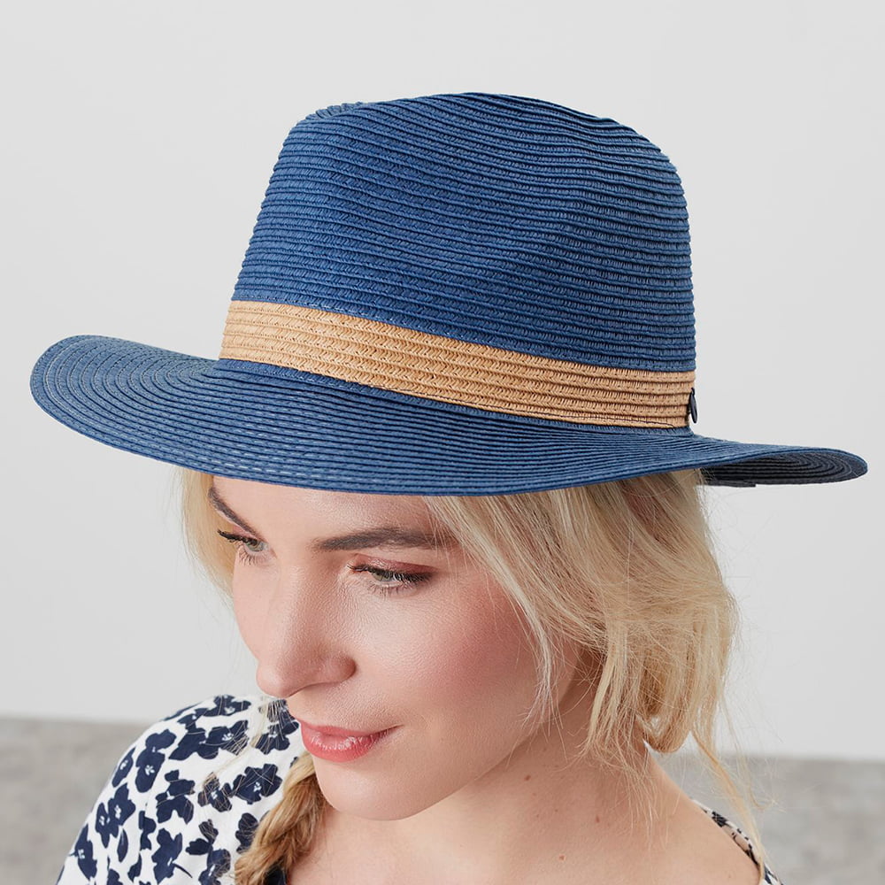 Joules Hats Dora Summer Fedora Hat - Navy Blue