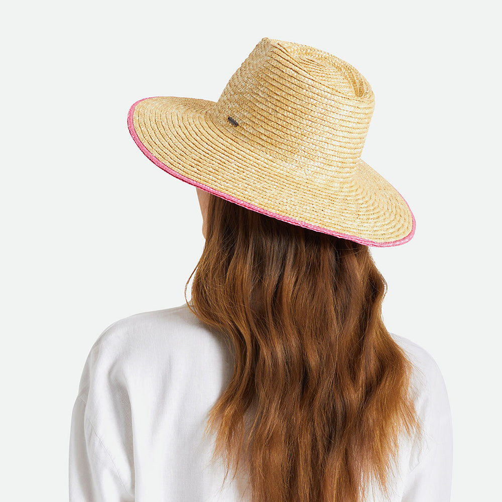 Brixton Hats Joanna Festival Straw Sun Hat - Natural-Pink