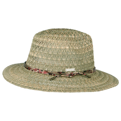 Seeberger Hats Patterned Straw Fedora Hat - Natural