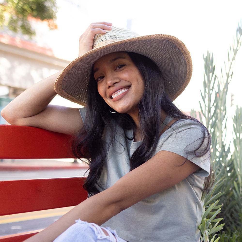 Sunday Afternoons Hats Valencia Summer Fedora Hat - Natural-Denim