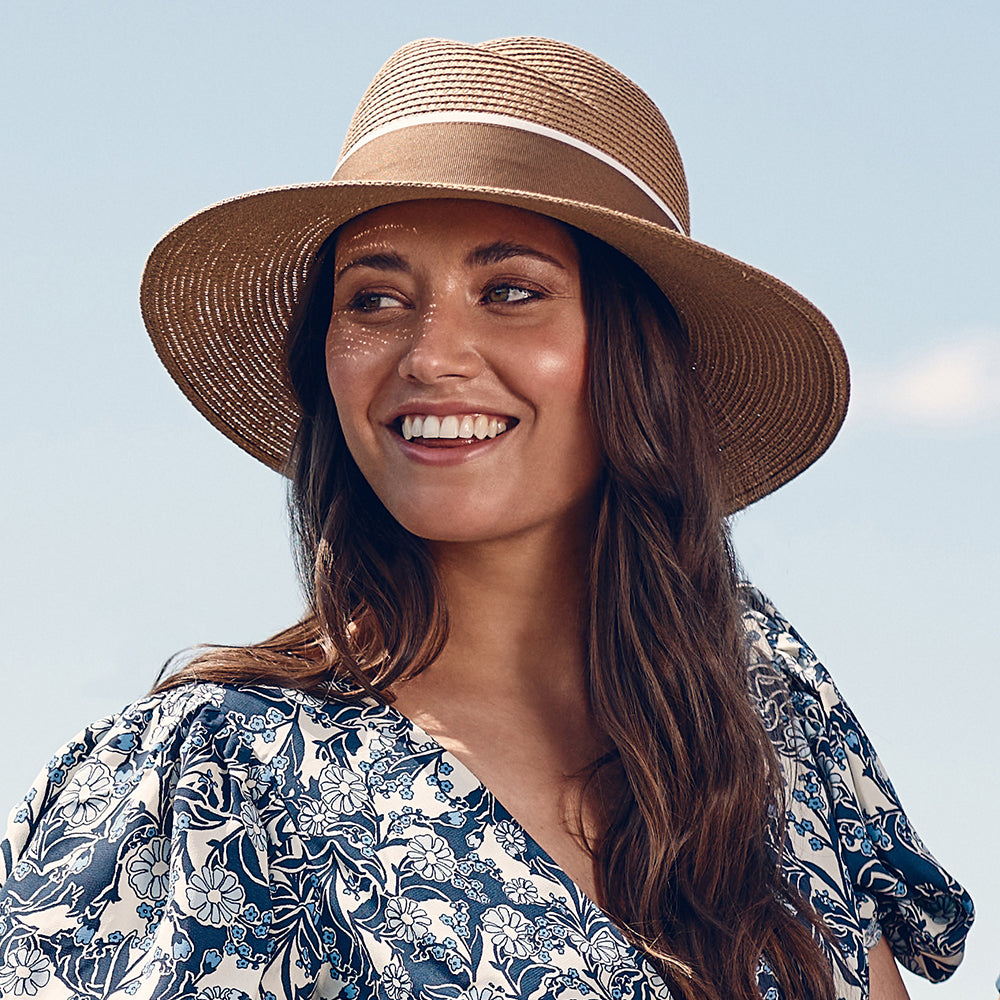 Failsworth Hats Roma Toyo Straw Sun Hat - Coffee-Cream