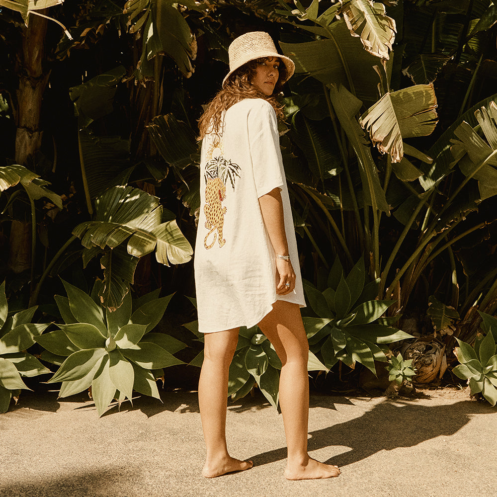 Brixton Hats Ellee Crocheted Raffia Straw Packable Bucket Hat - Tan