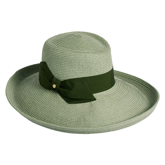 Failsworth Hats Sissinghurst Straw Sun Hat with Sage Bow - Sage