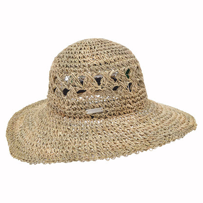 Seeberger Hats Crocheted Seagrass Straw Floppy Sun Hat - Natural