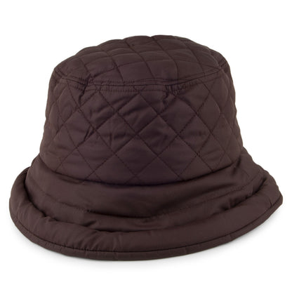 Scala Hats Maia Quilted Waterproof Rain Hat - Chocolate