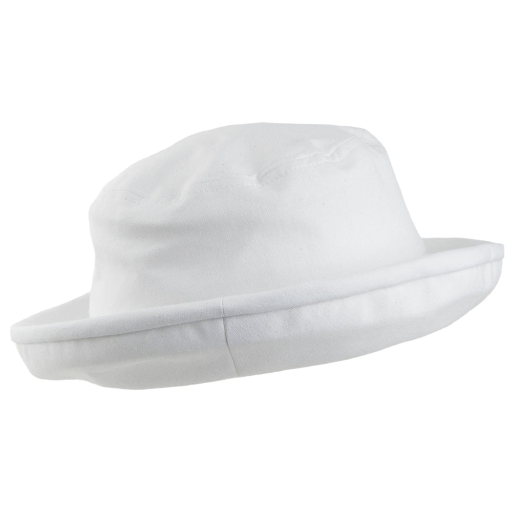 sur la tête Arbres Linen-Cotton Packable Bucket Hat - White
