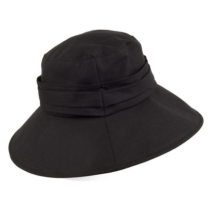 sur la tête Lotus Linen Packable Sun Hat - Black