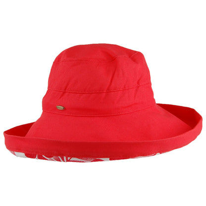Scala Hats Aninata Cotton Packable Sun Hat - Coral