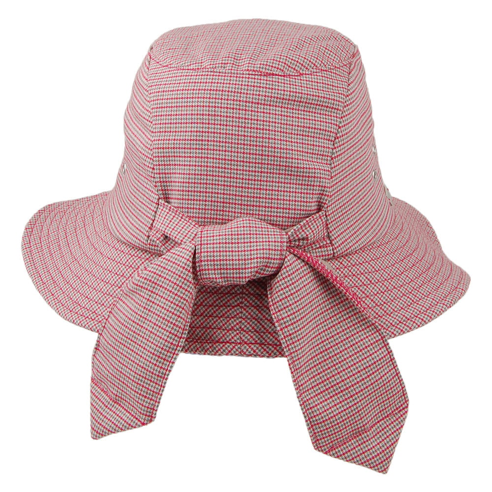 Betmar Hats Houndstooth Knotted Cloche - Red-Multi