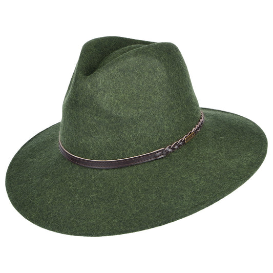 Barbour Hats Tack Wool Felt Fedora Hat - Olive