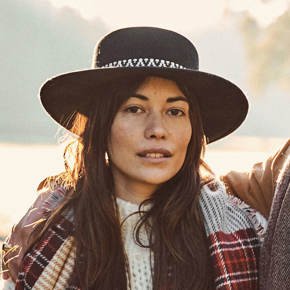 Barts Hats Fawne Wool Felt Boater Hat - Black