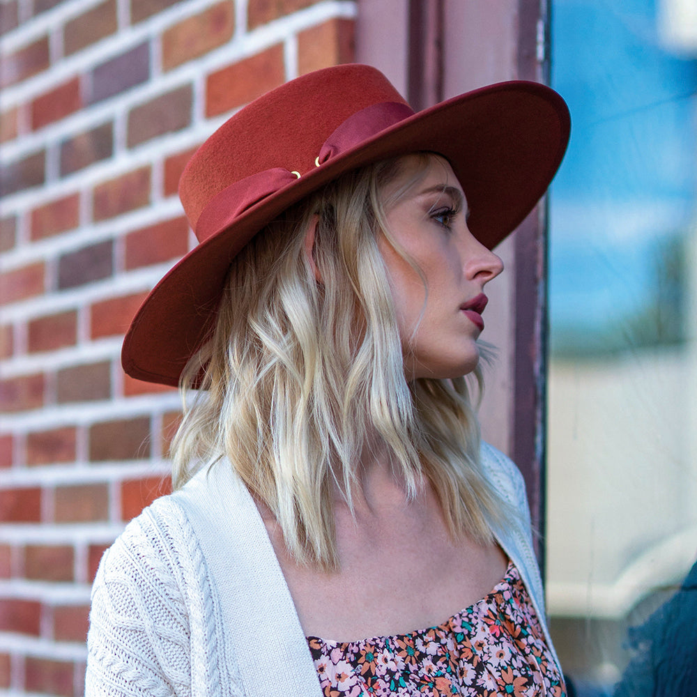 Scala Hats Wool Felt Gaucho Hat - Rust