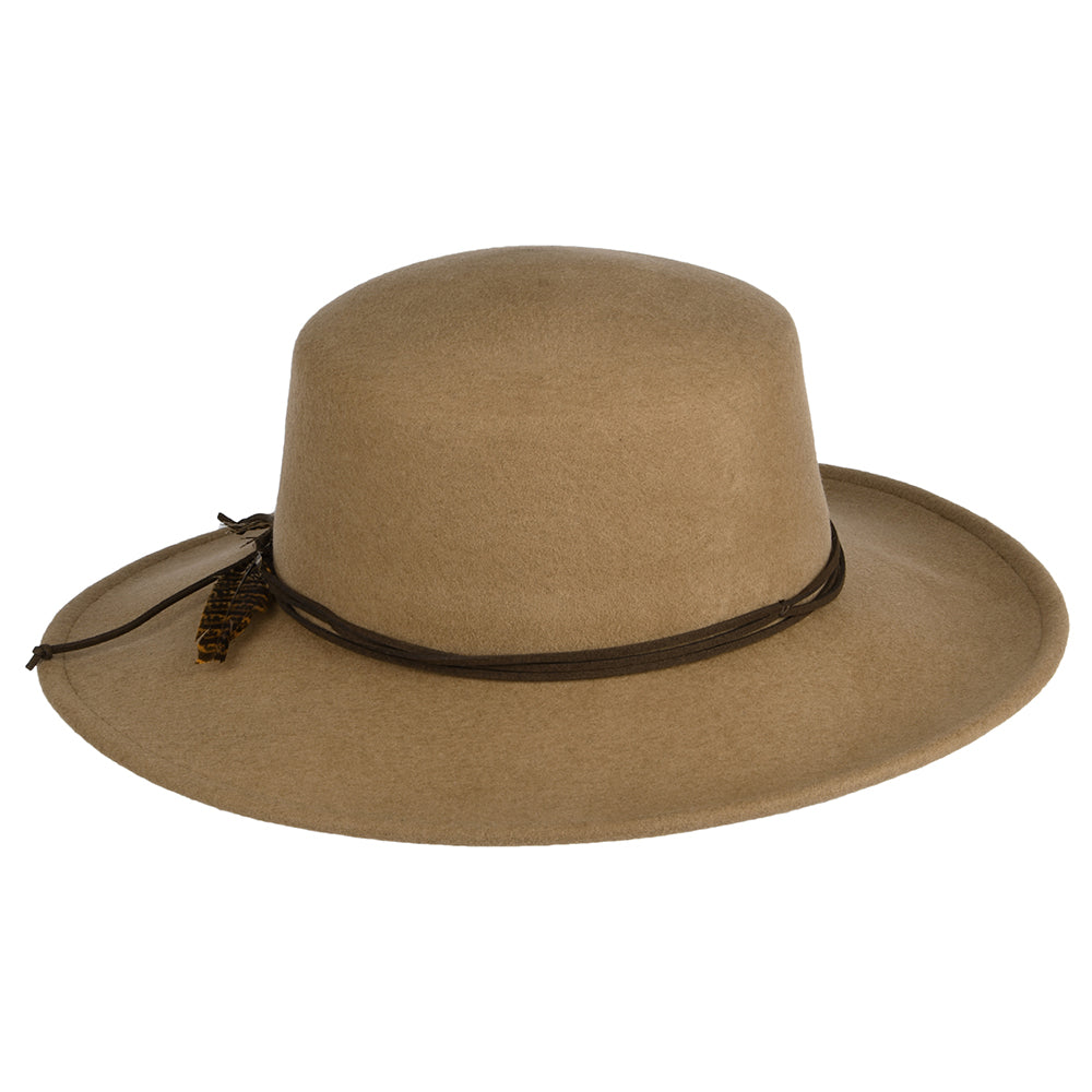 Scala Hats Dunia Wool Felt Boater Hat - Camel