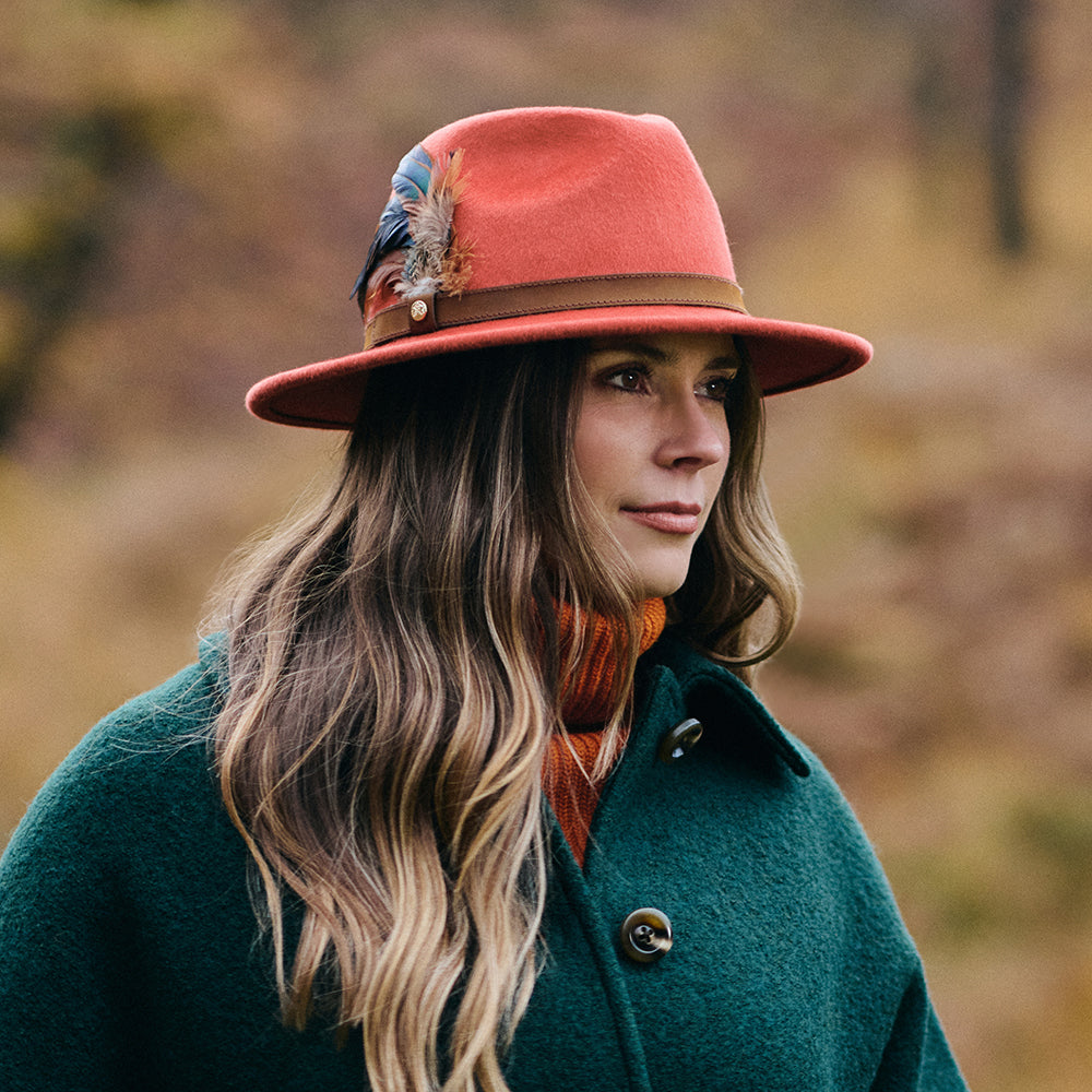 Failsworth Hats Showerproof Wool Felt Fedora Hat - Ginger