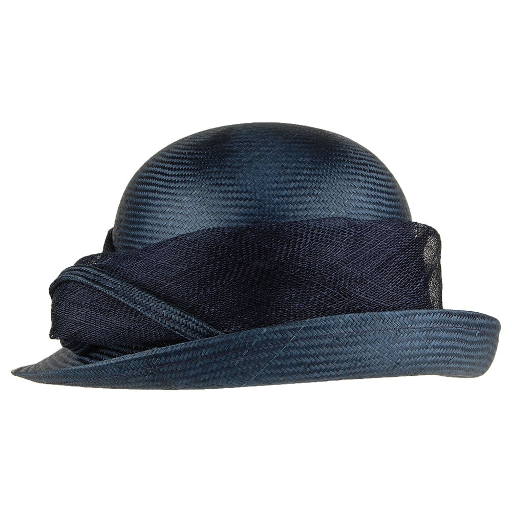 Whiteley Hats Molly Straw Cloche Hat - Navy Blue