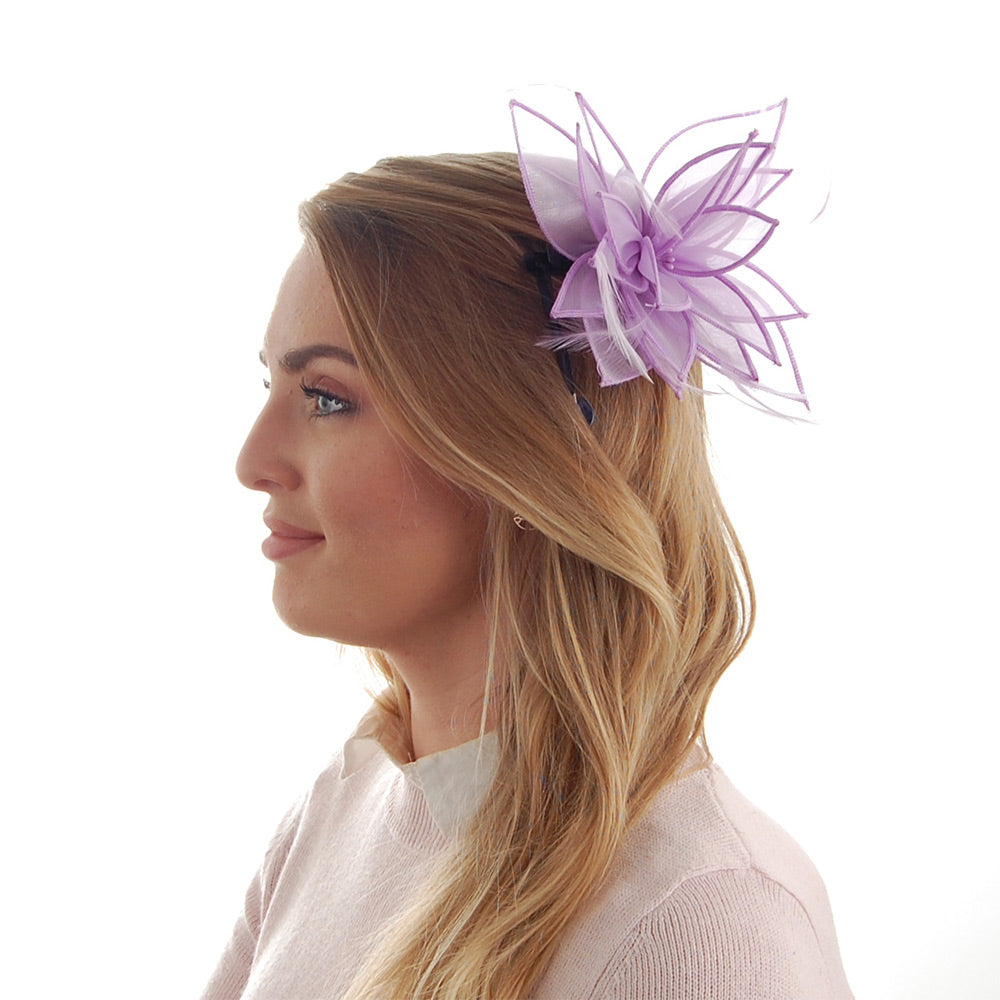 Failsworth Hats Organza Clip-On Lily Fascinator - Lilac