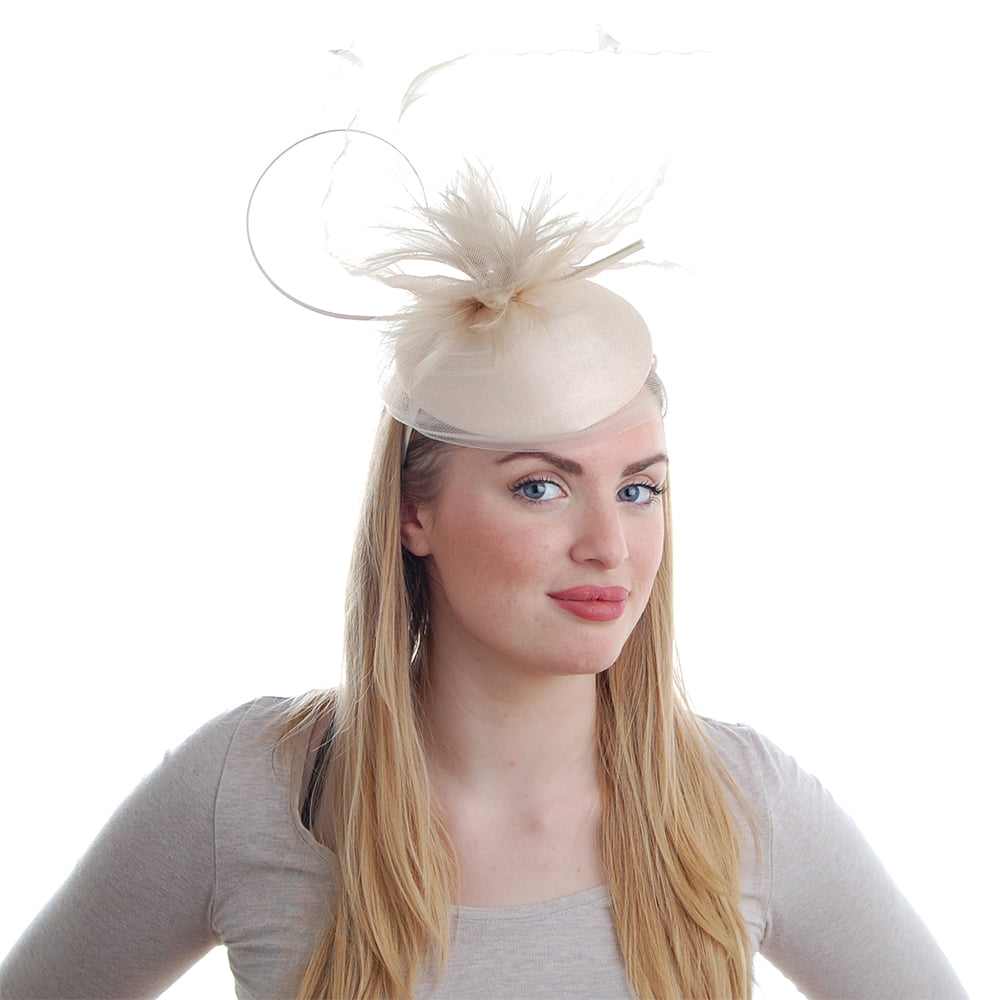 Failsworth Hats Aubrey Tulle Pillbox Fascinator - Champagne