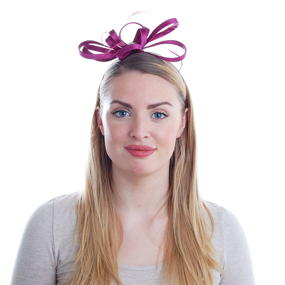 Failsworth Hats Satin Fascinator - Berry