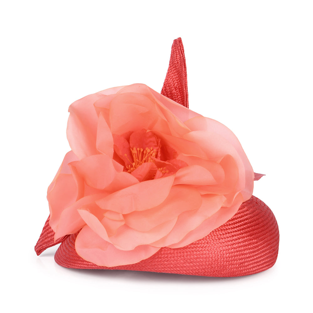 Whiteley Hats Fleur Straw Pillbox Hat - Peach