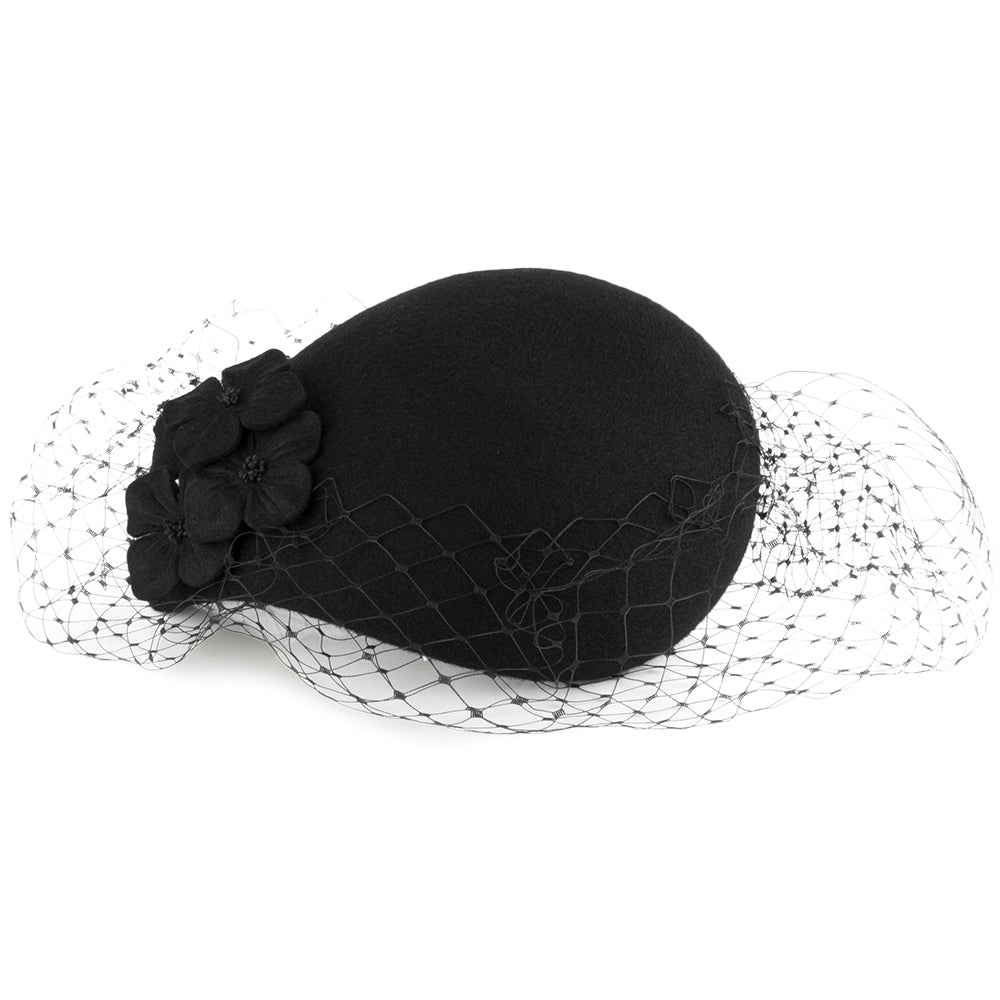 Whiteley Hats Spectre Wool Pillbox Hat - Black