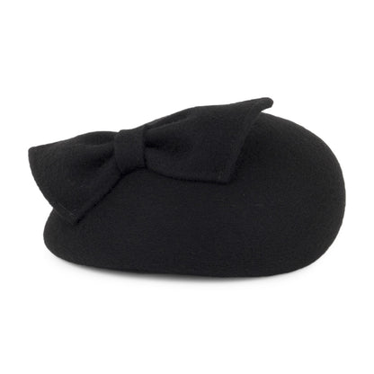 Whiteley Hats Kate Pillbox Hat with Bow - Black