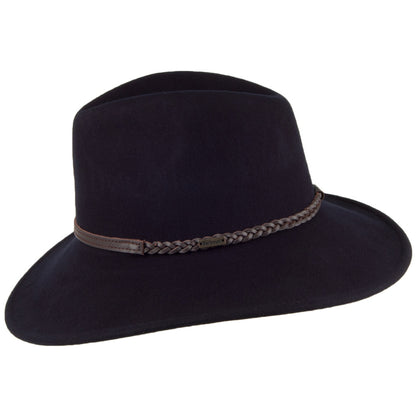 Barbour Hats Tack Wool Felt Fedora Hat - Navy Blue