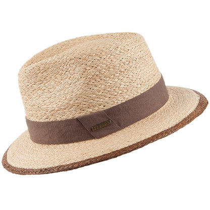 Stetson Hats Raffia Straw Teardrop Fedora Hat - Natural