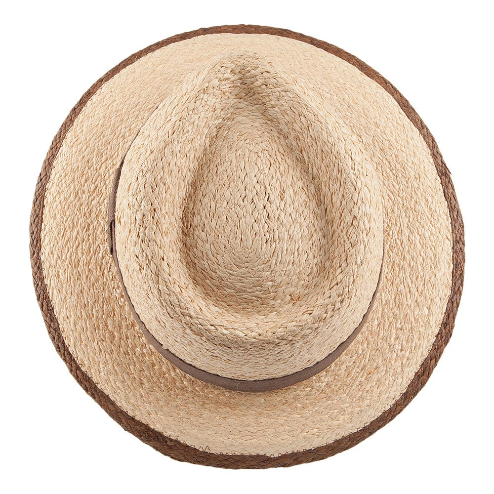 Stetson Hats Raffia Straw Teardrop Fedora Hat - Natural