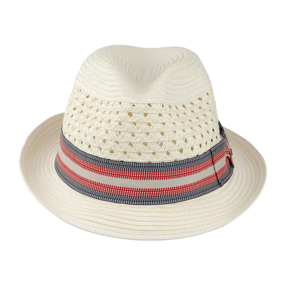 Scala Hats Baytown Vented Paper Braid Fedora Hat - Ivory