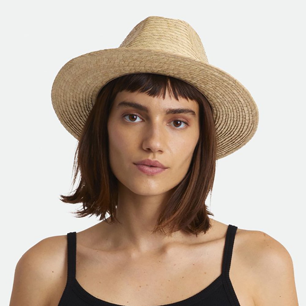 Brixton Hats Messer Straw Fedora Hat - Tan