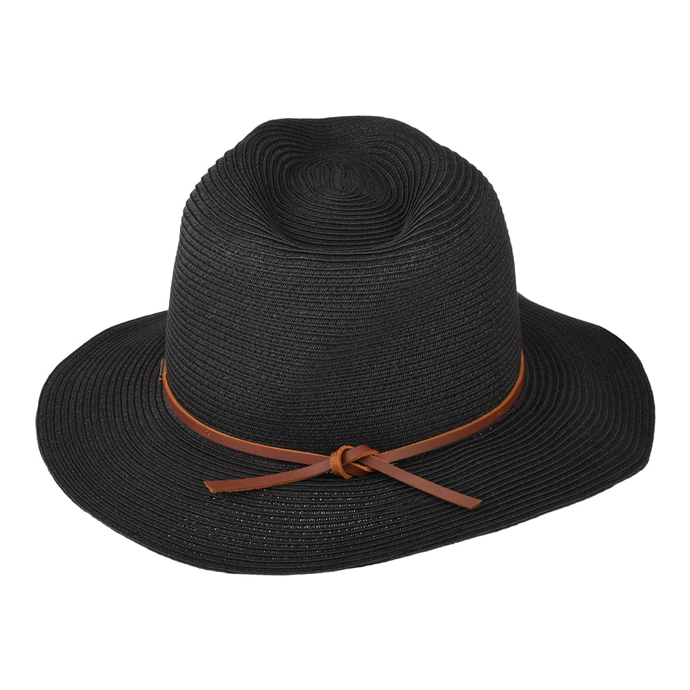 Brixton Hats Wesley Packable Straw Fedora Hat - Black