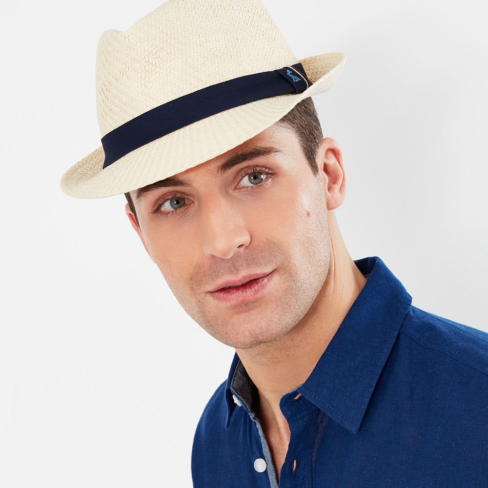 Joules Hats Halstow Toyo Straw Trilby Hat - Sand