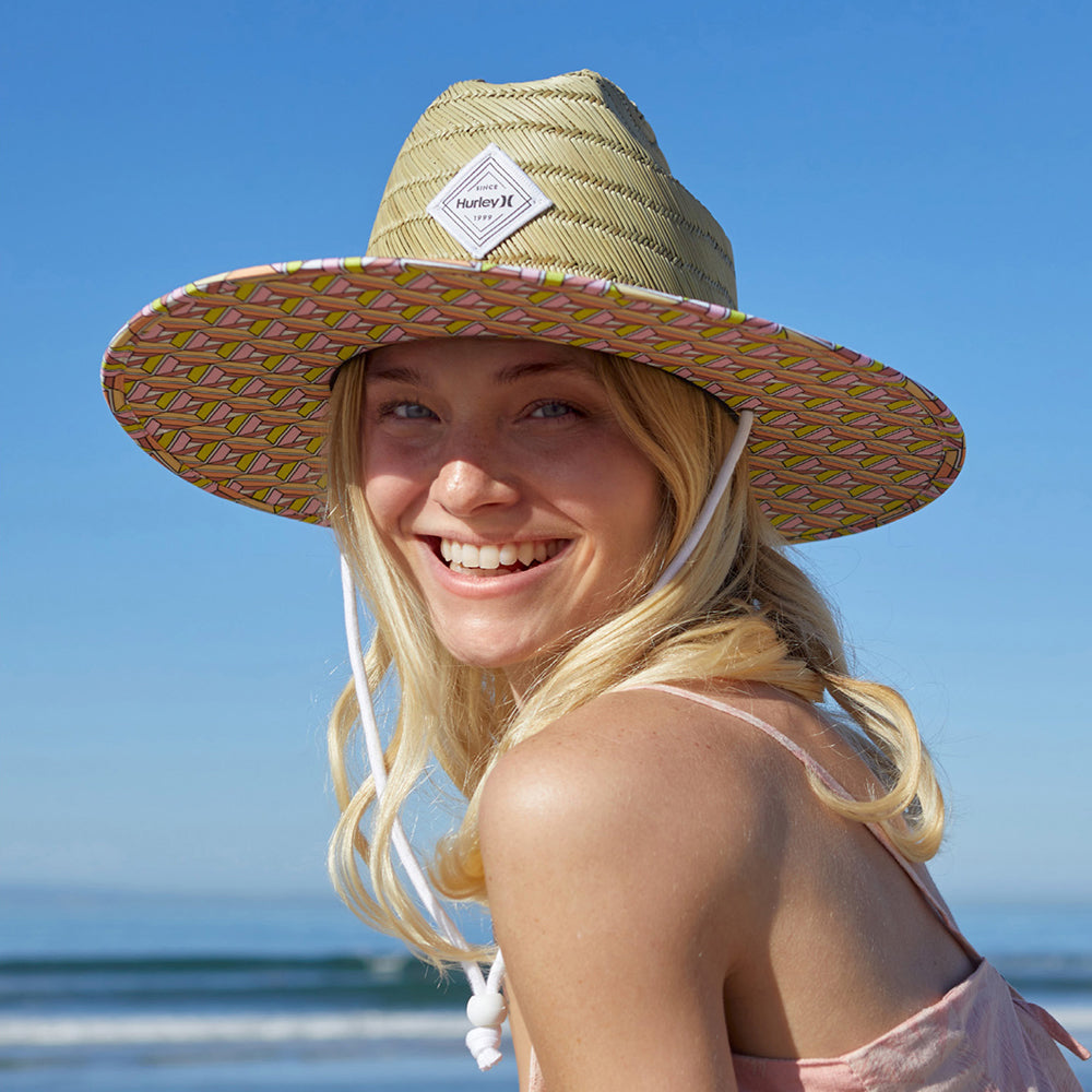 Hurley Hats Womens Diamond Straw Lifeguard Hat - Natural