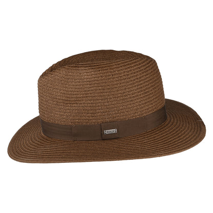 Barts Hats Aveloz Toyo Straw Fedora Hat - Dark Brown