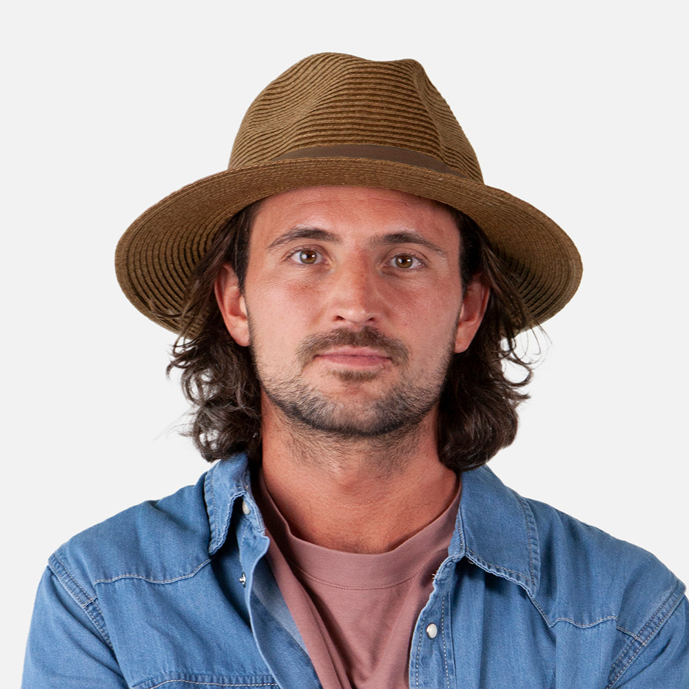 Barts Hats Aveloz Toyo Straw Fedora Hat - Dark Brown