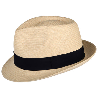 Failsworth Hats Panama Trilby Hat - Natural-Navy