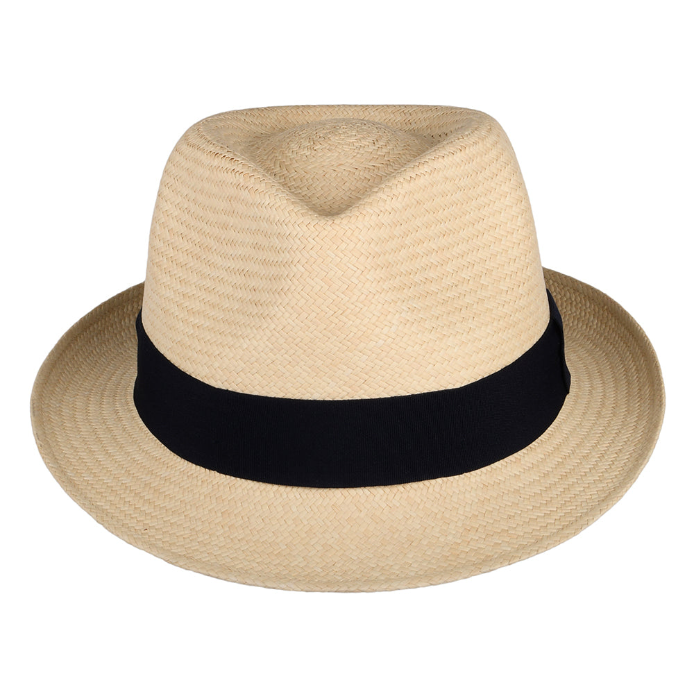 Failsworth Hats Panama Trilby Hat - Natural-Navy